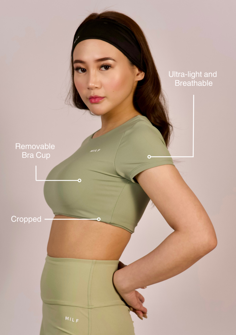 Pistachio Cropped Shirt Bra - Image 4