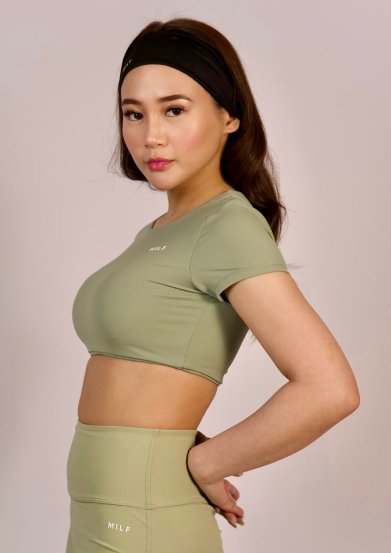 Pistachio Cropped Shirt Bra