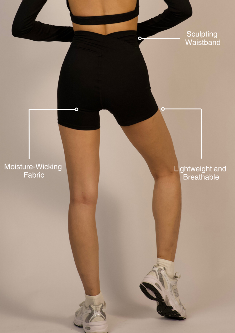 Black Cross Waist Shorts - Image 6